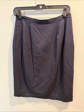 Talbots Petite Collection Navy Pencil Skirt Size 12 Petite